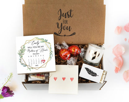 Personalized Will You Be My Matron Of Honor Gift Frame - 4" or 6" Custom Photo Block - Calendar Engagement Gift - Bridesmaid Proposal Gift - Shiner Photo