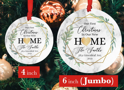 Personalized Our New Home Ornament - 4" or 6" Wooden Photo Ornament - New Home Gift - Wooden Christmas Ornament - Couple Ornament - Shiner Photo