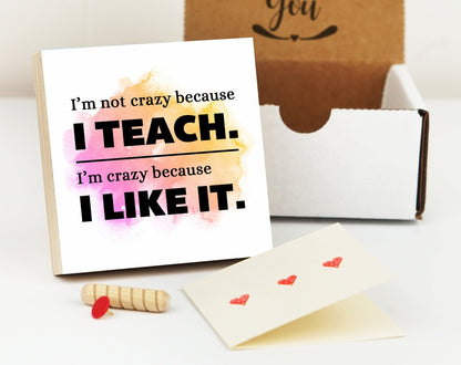 Teacher Gift Frame - 4" or 6" Photo Block - Teacher Thank You Gift Beginning of the Year - Funny Teacher Desktop Frame - Classroom Decor - Shiner Photo
