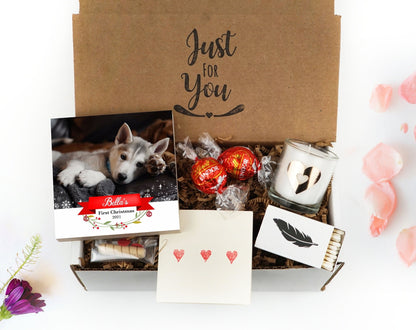 Personalized First Christmas Frame - 4" or 6" - Wood Photo Block - Dog Lover Gift - Custom Dog Ornament - Shiner Photo