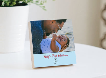 Personalized Baby's First Christmas Frame - 4" or 6" Photo Block - New Baby Gift - Gifts for Baby - Newborn Gifts - Baby Gifts