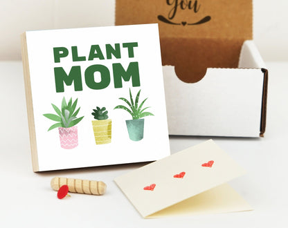 Plant Mom Gift - 4" or 6" Photo Block - Best Friend Gift - Plant Mom Gift Box - Plant Mom Decor - Funny Birthday Gift - Shiner Photo