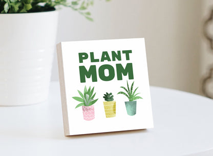 Plant Mom Gift - 4" or 6" Photo Block - Best Friend Gift - Plant Mom Gift Box - Plant Mom Decor - Funny Birthday Gift