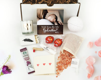 Personalized Gift for Godmother - 4" or 6" Photo Block - Godparent Keepsake - Godmother Proposal - Godparents Godfather Thank you - Shiner Photo
