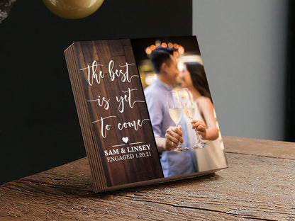 Personalized Engagement Gift - Photo Block 4" or 6" - Custom Engagement Gift For Couple, Gift For Engaged Friend, Gift for Newly Engaged - Shiner Photo