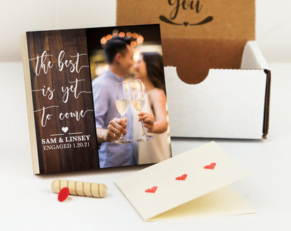 Personalized Engagement Gift - Photo Block 4" or 6" - Custom Engagement Gift For Couple, Gift For Engaged Friend, Gift for Newly Engaged - Shiner Photo