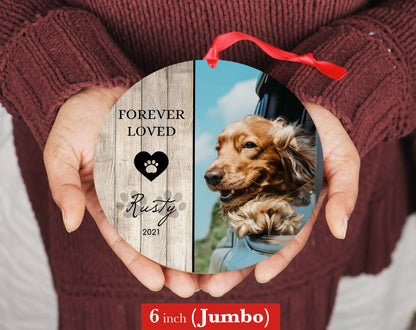 JUMBO ornament FREE Shipping - Personalized Pet Sympathy Gift - 4" or 6 (JUMBO)" - Personalized Christmas Ornament - Dog Memorial Photo