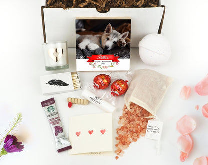 Personalized First Christmas Frame - 4" or 6" - Wood Photo Block - Dog Lover Gift - Custom Dog Ornament - Shiner Photo