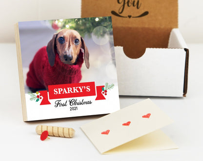 Dog Memorial First Christmas Frame, Pet Loss Gift - Shiner Photo