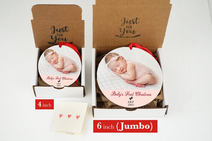 Baby's First Christmas Ornament - Photo Ornament - Christmas Ornament - Personalized Christmas Ornament - First Christmas - Shiner Photo