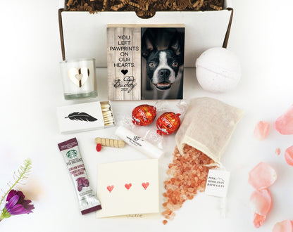"Paw Prints On Our Heart" Dog Memorial Photo Block - Shiner Photo