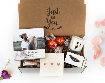 Personalized Engagement Frame Gift - Printed Photo Block 4" or 6" - Custom Engagement Gift For Couple - Newly Engaged Gift for Couple - Shiner Photo
