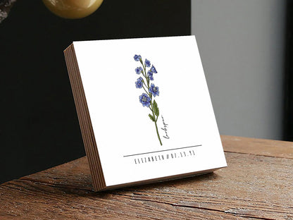 Personalized Birth Flower Gift - 4" or 6" Photo Block - New Baby Gift - Gifts For Her - First Birthday Gift - Birth Month Flower - Shiner Photo