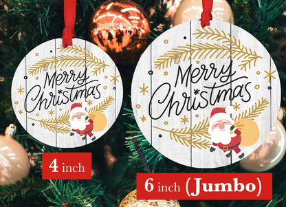 JUMBO Merry Christmas Ornament - 4" or 6" JUMBO Wooden Christmas Ornament - Tiered Tray Decor - Holiday Decor - Christmas Tree DecorShinerDecor