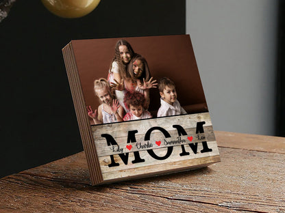 Mom Gift From Daughter - 4" or 6" Personalized Photo Block - Personalized Mother's Day Gift Frame - Mothers Day GiftShinerDecor