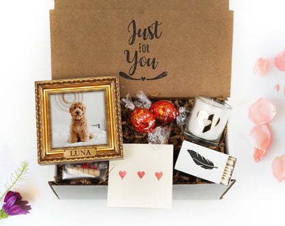 Gold Frame Style Dog Memorial Photo Block, Personalized - Shiner Photo