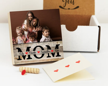 Mom Gift From Daughter - 4" or 6" Personalized Photo Block - Personalized Mother's Day Gift Frame - Mothers Day GiftShinerDecor