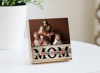 Mom Gift From Daughter - 4" or 6" Personalized Photo Block - Personalized Mother's Day Gift Frame - Mothers Day Gift