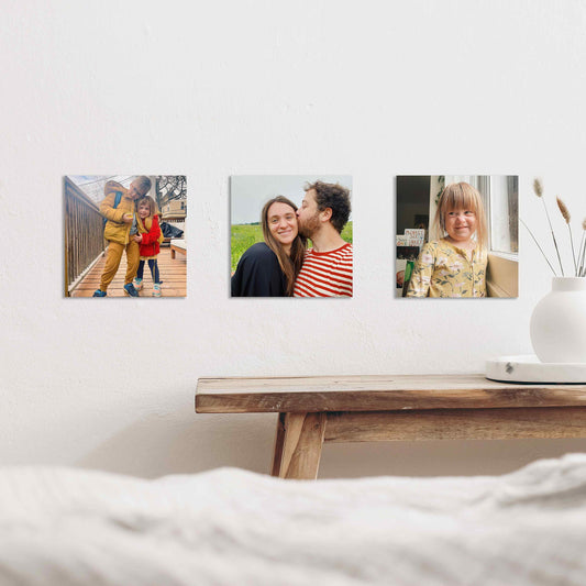 Family Photo Home Decor -Set of 3 Photo Blocks 4" or 6" - Family Photo Frame - Grandma Gift - New Home Gift - Gift For Her - Gift for Woman