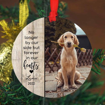 Jumbo Dog Memorial Photo Ornament, Pet Sympathy Gift - Shiner Photo