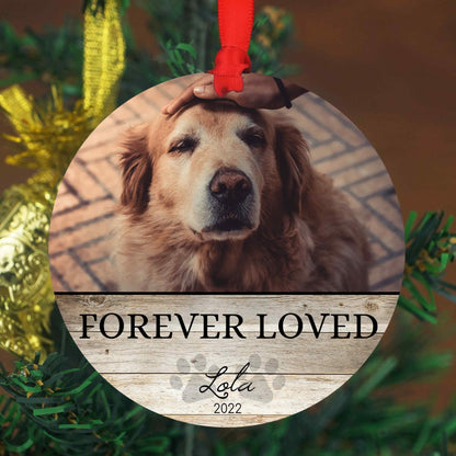 Pet Memorial Ornament with Photo and Name - Shiner Photo