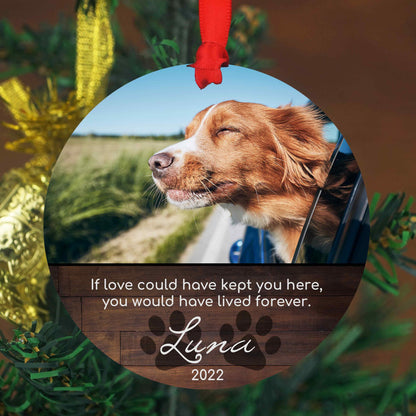 Personalized Pet Sympathy Gift - Christmas Photo Ornament - 4" or 6 (JUMBO)" - Personalized Christmas Ornament - Dog Memorial Photo