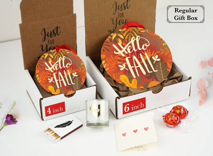 Hello Fall Home Decor - Photo Ornament - 4inch or 6inch - Fall Decorations - Fall Decor Sign - Hello Fall Sign - fall wood sign - Fall SignShinerDecor